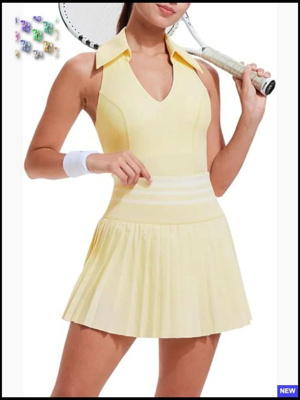 Two Piece Tennis Skirt Set Racerback High Waisted Pleated Golf Outfit